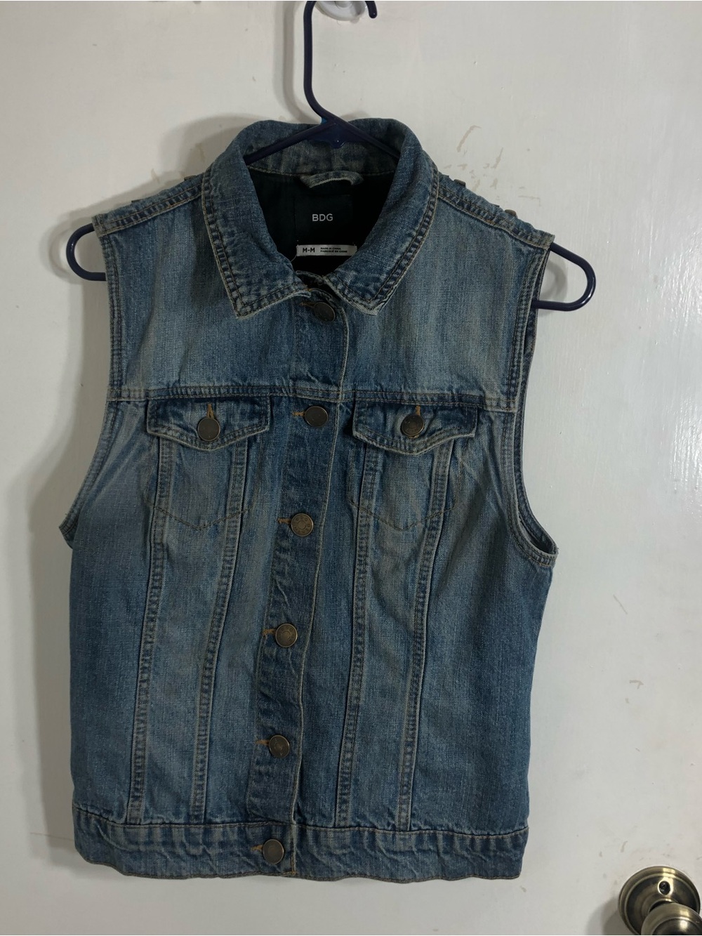 BDG Urban Outfitters Collared Sleeveless Denim Jacket Vest